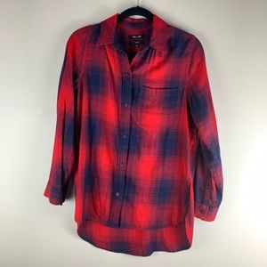 Madewell Red Plaid Classic Button Down size Small